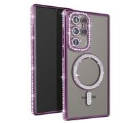 Coque Diamant pour Samsung Galaxy S24 Ultra MagSafe Contour Strass Violet
