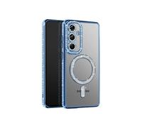 Coque Diamant pour Samsung Galaxy S25 MagSafe Contour Strass Bleu