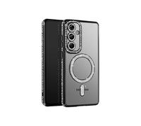 Avizar Coque Diamant pour Samsung Galaxy S25 Contour Strass Noir