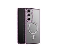 Coque Diamant pour Samsung Galaxy S25 MagSafe Contour Strass Violet