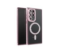 Coque Diamant pour Samsung Galaxy S25 Ultra MagSafe Contour Strass Rose