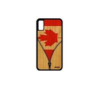 Coque drapeau canada canadien Apple iPhone XS bois silicone portable 512 Go 4G a