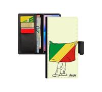 Coque drapeau congo brazzaville congolais pour S9 cuir à rabat portefeuille smartphone foot basket CAN made in France Samsung galaxy