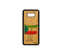 Coque drapeau guinee equatoriale guineen pour S8 Plus bois silicone basket CAN football coupe du monde foot jo souple Samsung galaxy