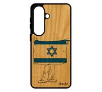Coque Drapeau Israel israelien pour Galaxy S26 en Bois Silicone Foot Football Noir Coupe du Monde Smartphone Made in France pour Samsung