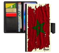 Coque Drapeau Maroc Marocain Pour S24 Cuir Foot Basket Portable Coupe D'afrique Football 4g Flip Case Jo Tissu Can De Samsung Galaxy