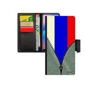 Coque drapeau russie russe iPhone 12 pro max simili cuir coupe du monde foot telephone jeans antichoc flip case football noir