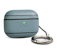 Coque Dreem en Cuir végan pour AirPods Pro 3, avec Mousqueton Porte-clés, Coque Rigide protectrice en Plastique + Finition Cuir, Compatible MagSafe, avec Effet Reveal Motion [Om:Ardoise]