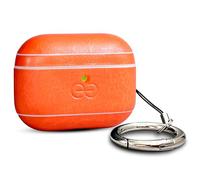 Coque Dreem en Cuir végan pour AirPods Pro 3, avec Mousqueton Porte-clés, Coque Rigide protectrice en Plastique + Finition Cuir, Compatible MagSafe, avec Effet Reveal Motion [Om:Orange]