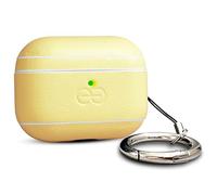 Coque Dreem en Cuir végan pour AirPods Pro 3, avec Mousqueton Porte-clés, Coque Rigide protectrice en Plastique + Finition Cuir, Compatible MagSafe, avec Effet Reveal Motion [Om:Beurre]
