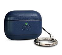 Coque Dreem en Cuir végan pour AirPods Pro 3, avec Mousqueton Porte-clés, Coque Rigide protectrice en Plastique + Finition Cuir, Compatible MagSafe, avec Effet Reveal Motion [Om:Royal]