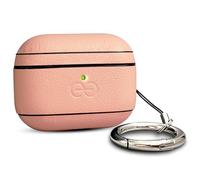 Coque Dreem en Cuir végan pour AirPods Pro 3, avec Mousqueton Porte-clés, Coque Rigide protectrice en Plastique + Finition Cuir, Compatible MagSafe, avec Effet Reveal Motion [Om:Pink]
