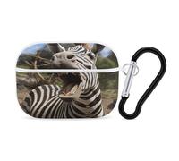 Coque drôle de zèbre pour AirPods Pro 2, coque de protection rigide antichoc pour homme et femme, compatible avec Airpod Pro 2e/1ère génération, avec porte-clés - Blanc