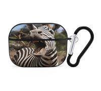 Coque drôle de zèbre pour AirPods Pro 2, coque de protection rigide antichoc pour homme et femme, compatible avec Airpod Pro 2e/1ère génération, avec porte-clés (noir)