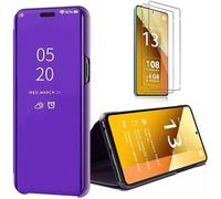 Coque - E.F.Connection - pour Xiaomi Redmi Note 13 5G - Effet Miroir - Protection 360° - Support STAND - avec 2 Verres Trempés