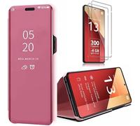 Coque - E.F.Connection - pour Xiaomi Redmi Note 13 Pro 4G - Effet Miroir - Antichoc - Smart Case 360° - avec 2 Verres Trempés