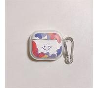 Coque ecouteurs en silicone souple et transparente FONGWAN pour Airpods 3 avec porte-clés-Smiley