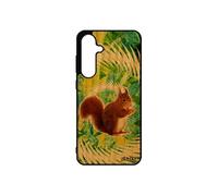 Coque ecureuil pour Samsung S24 FE bois silicone animaux telephone animal vert texture antichoc mandala mignon foret portable de pour galaxy