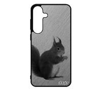 Coque Ecureuil Pour Samsung S25+ Plus En Silicone Effet Telephone Animal Foret Dessin Gris Smartphone Case Animaux Sm-S936b Bumper Pour Galaxy