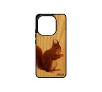 Coque ecureuil Redmi Note 14 4G Europe en bois silicone animal souple mignon marron portable etui design unique foret animaux pour Xiaomi