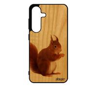 Coque Ecureuil S25 En Bois Silicone Case Animaux Telephone Design Animal Foret Marron 4g Mignon Noir De Pour Samsung Galaxy