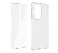 Coque Edge 30 Pro Silicone Souple Film Verre Trempé 9H transparent