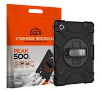 Eiger Coque renforcée Peak pour Samsung Galaxy Tab A9+ — Poignée 360°, béquille, bandoulière — Noir