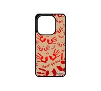 Coque empreinte main Redmi Note 14 4G Europe silicone petites telephone Rouge doigt peinture rigide trace de portable enfant pour Xiaomi