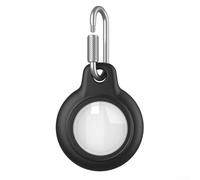 Coque en ABS antichoc conçue spécifiquement pour AirTag 2 avec barrière étanche et mousqueton pour le transport (Noir)