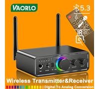 Coque en alliage d'aluminium de qualité aéronautique Adaptateur audio multifonction Bluetooth 5.3 Émetteur sans fil RVB Récepteur DAC Contrôle IR Niveau de concert micro 6,5 mm pour karaoké chanter Pr