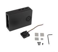 Coque en alliage d'aluminium pour Raspberry Pi 5 avec technologie de refroidissement passif silencieuse et design précis en couleur noire pour une protection robuste de la carte mère (ventilateur B)
