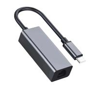 Coque en aluminium USB 3.0 de type C vers RJ45 Ethernet Convertisseurs 100 Mbps Gigabit Cord Adaptateur réseau Plug and Play Adaptateur Ethernet en alliage d'aluminium