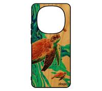 Coque En Bois 14 Pro+ Plus 5g /Redmi Note 14 Pro Silicone Tortue Animal Texture Luth Marin Portable De Mer Pas Cher Peinture Pour Xiaomi
