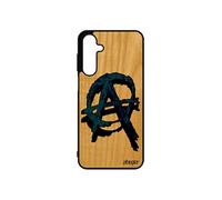 Coque en bois A16 4G 5G silicone anarchie ni dieu ni maitre hardrock street art solide punk tague 4G anarchiste graff pour Samsung galaxy