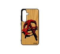 Coque en bois anarchie pour S25 silicone hardrock case housse anarchiste ni dieu ni maitre graff anarchy rock Femme pour Samsung galaxy