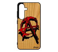 Coque En Bois Anarchie Pour S25 Silicone Hardrock Case Housse Anarchiste Ni Dieu Ni Maitre Graff Anarchy Rock Femme Pour Samsung Galaxy