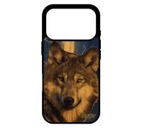 Coque En Bois Antichoc Pour Iphone 17 Pro Silicone Loup Souple Bleu Orage Telephone B¿Te Sauvage Cover Louve Animaux Animal Rigide