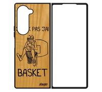 Coque En Bois De Protection Pour Z Fold 6 Silicone J'peux Pas J'ai Basket Dessin Nba Portable Mobile Humour Bd Drole Samsung Galaxy