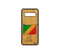 Coque en bois drapeau congo brazzaville congolais telephone S10 Plus silicone foot basket CAN housse personnalisé jo Samsung galaxy
