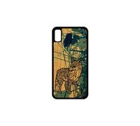 Coque en bois iPhone XR silicone renard 256 Go etui ethnique tribal rigide iPhone XR