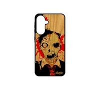 Coque en bois pour galaxy A56 5G silicone zombie halloween apocalypse horreur 4G etui Orange gore eclaboussure tache de sang noir pour Samsung