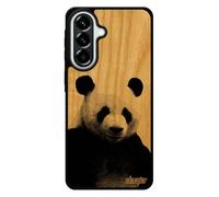 Coque en Bois pour Galaxy A57 5G Silicone Panda Animaux Chine Design ecolo de Protection geant ecologie Smartphone Made in France pour Samsung