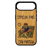Coque En Bois Pour Iphone 17 Air Silicone J'peux Pas J'ai Match Gris Humour Rigide Coupe Du Monde De Protection Bande Dessinée