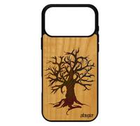 Coque En Bois Pour Iphone 17 Pro Max Silicone Peinture Arbre Art De Vie Motif Ecologie Case 1000 Go Nature Zen Ecolo Made In France