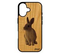 Coque En Bois Pour Iphone 17 Silicone Lapin Gris Animal Jolie Mignon Etui De Paques Nature Animaux Lapine Personnalis¿ Li¿Vre