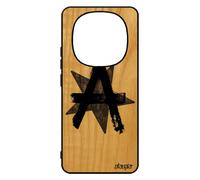 Coque En Bois Pour Pour Xiaomi Redmi Note 14 Pro/14 Pro+ Plus 5g Silicone Anarchie Symbole Rock Housse Peinture Ni Dieu Ni Maitre Urbain