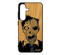 Coque En Bois Pour Samsung S25 Silicone Zombie Portable Urbain Horreur Gore Mort Vivant Original Gel Smartphone Etui Bleu Fantome Pour Galaxy