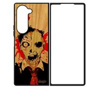 Coque En Bois Pour Samsung Z Fold 6 Et Silicone Zombie Eclaboussure Portable Smartphone Mort Vivant Apocalypse Tache De Sang Galaxy