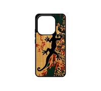 Coque en bois Redmi Note 14 4G Europe silicone salamandre fantaisie reptile pas cher symbole etui Vert rigide frêne animal pour Xiaomi