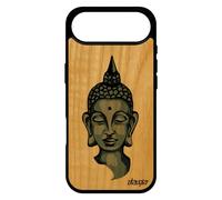 Coque En Bois Silicone Pour Iphone 17 Air Bouddha Gel Pochoir Motif Thailande Femme Nepal Visage Antichoc Bouddhisme 256 Go De Luxe